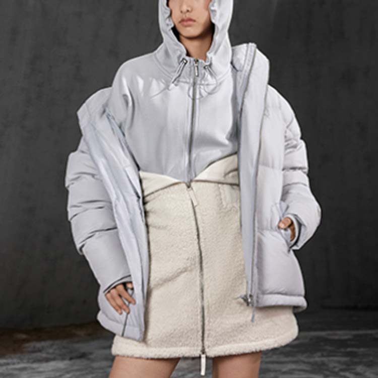 Puma MMQ Series Solid Short Stand Collar Hidden Zip Down Jacket Unisex Outerwear Grey 536623-80