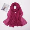 Hot-selling New Simple Solid Color Wrinkled Cotton and Linen Scarf, Soft and Skin-friendly In Winter, Warm Scarf Women
