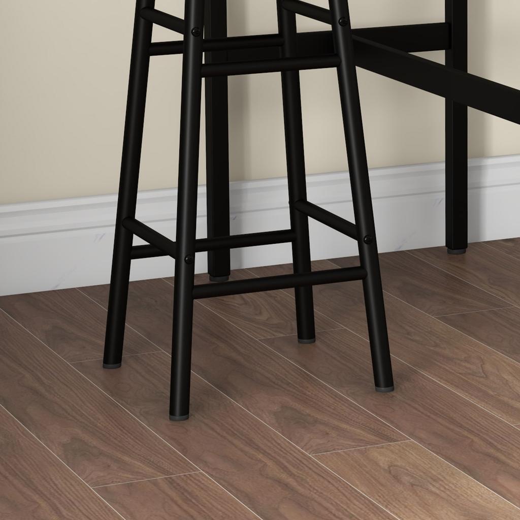 3 Piece Bar Table Set with 2 Stools, Industrial Bar Table and Stool Set, Dining Table and Chair Set, Grey