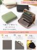[honey&blue] Women's Mini Wallet with Card Case, Fold-Free Bill Holder, Genuine Leather, YKK Zipper, and Skimming Protection (Mocha Beige x Yellow)