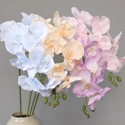 Neue 9-Köpfe Seidenblume Kunstblume Simulation Schmetterlingsorchidee 3D Phalaenopsis Real Touch Pflanzen