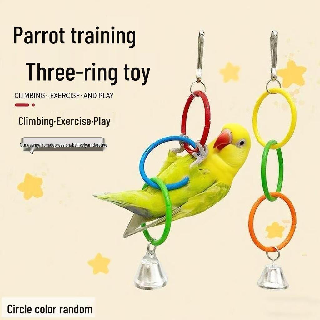 Parrot Climbing Ring Toy - Multicolor Birdcage Accessory for Beak Grinding & Biting