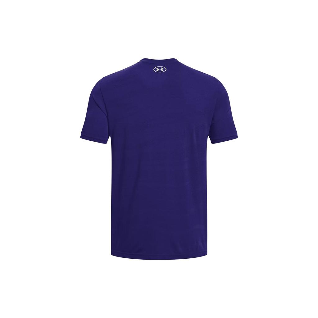 Under Armour Solid Color Crew Neck Loose Short Sleeve T-Shirt Men Tops Sonar-Blue 1373726-468