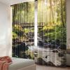 2Pcs Landscape Curtains Small Waterfall In Deep Forest Thailand Sunlight Morning Nature Scenery Living Room Bedroom Window