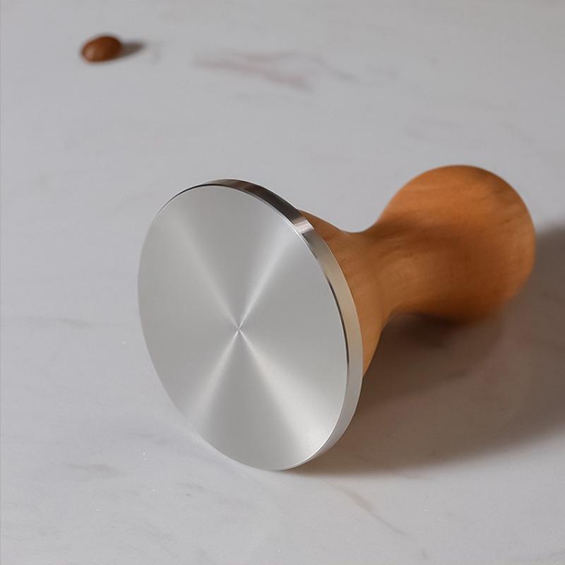 304 Stainless Steel Coffee Tamper Beech Wood Handle Espresso Coffee Hammer Stainless Steel Base Barista Tools 51/53/58mm