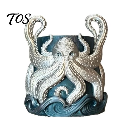 Decorative Flowerpot for Garden 3D Printed Octopus Planter with Tray, Creative Succulents Flower Pot, Weather-Resistant Weatherproof Plant Decoration
