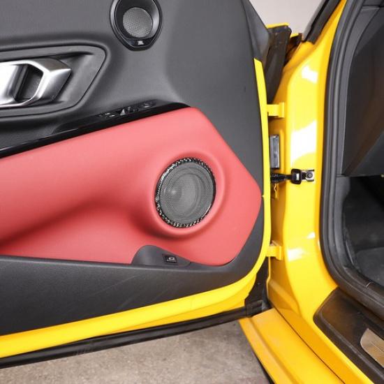 Real Carbon Fiber Door Horn Speaker Ring Cover Trim For Toyot-a-a Supra -24
