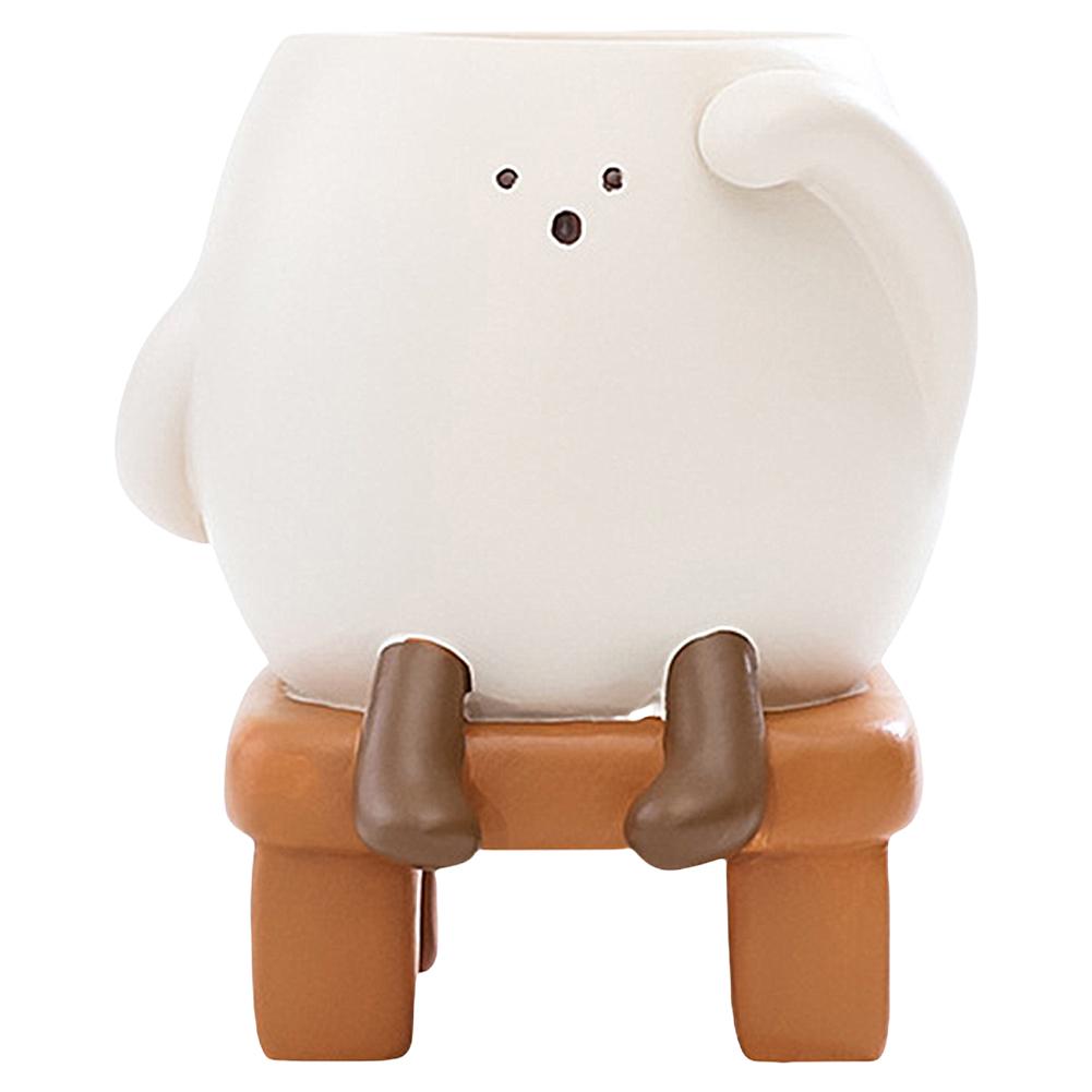 Smile Face Flower Pot Reusable Unique Sit Chair Succulent Pots Wear Resist Creative Small Potted Ornament for Indoor Outdoor