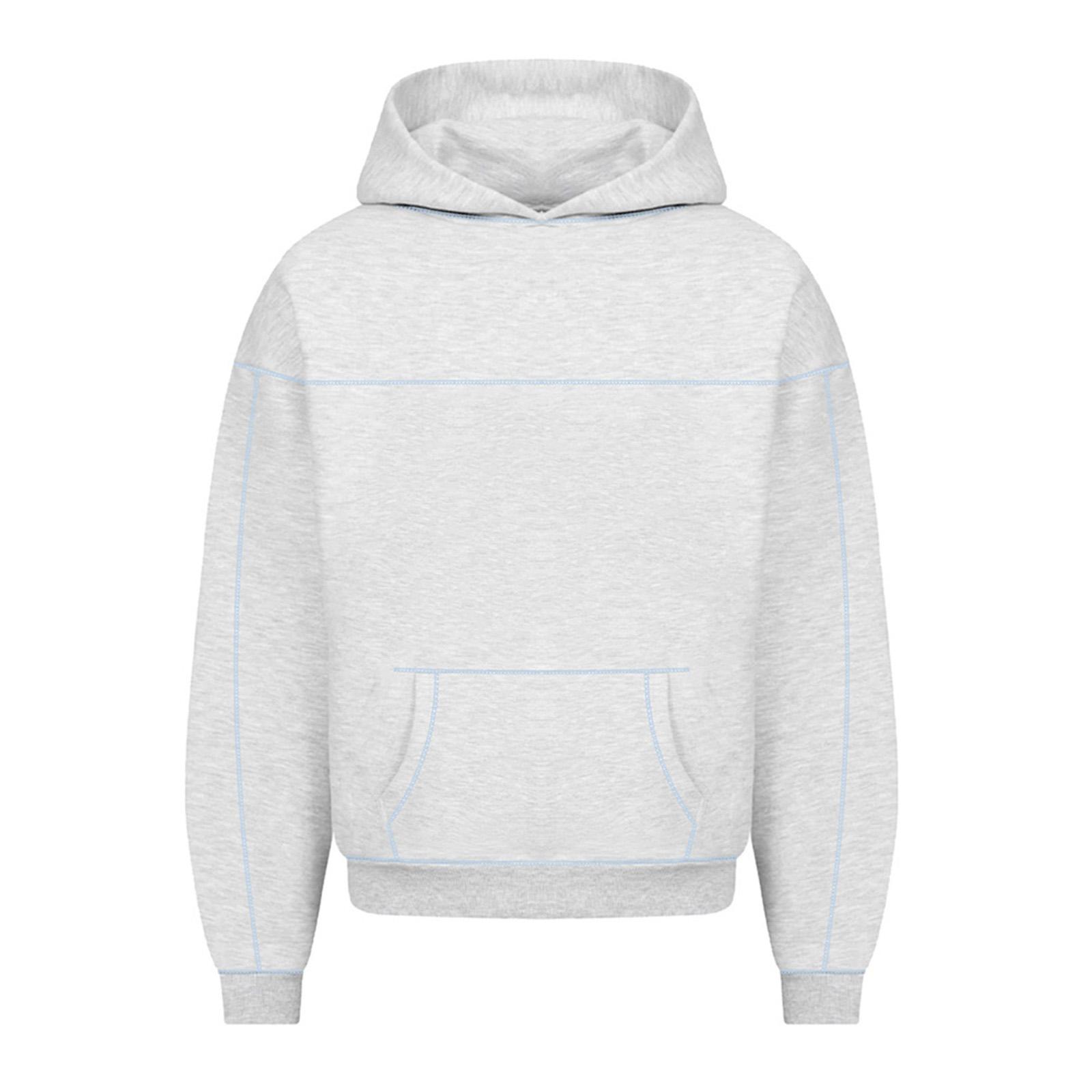 

Мужская однотонная плюшевая толстовка с капюшоном, мужская спортивная повседневная толстовка большого размера S