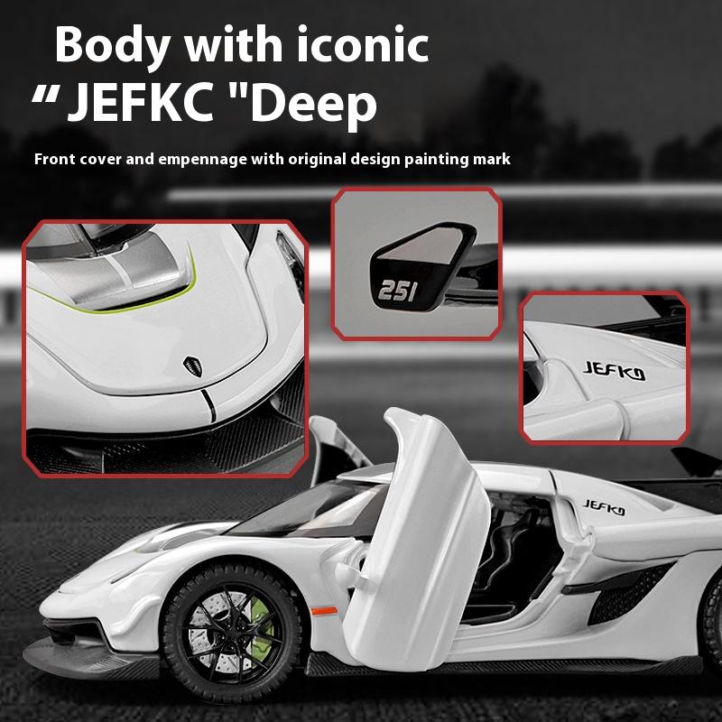 1/32 Alloy Die-cast Koenigsegg JESKO Sports Car Model Sound and Light Return Belt Base Ornament Children's Toys Birthday Gift