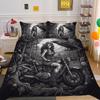 Beauty Skull Printed Comforter Cover Set Twin Size Polyester Bedspreads Man Fashion Design Duvet Cover Set