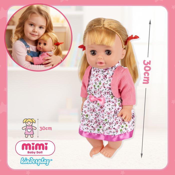 Poupée bébé MiMi KP2010 Kinderplay avec set de coiffure, sons et yeux dormeurs (30 cm)