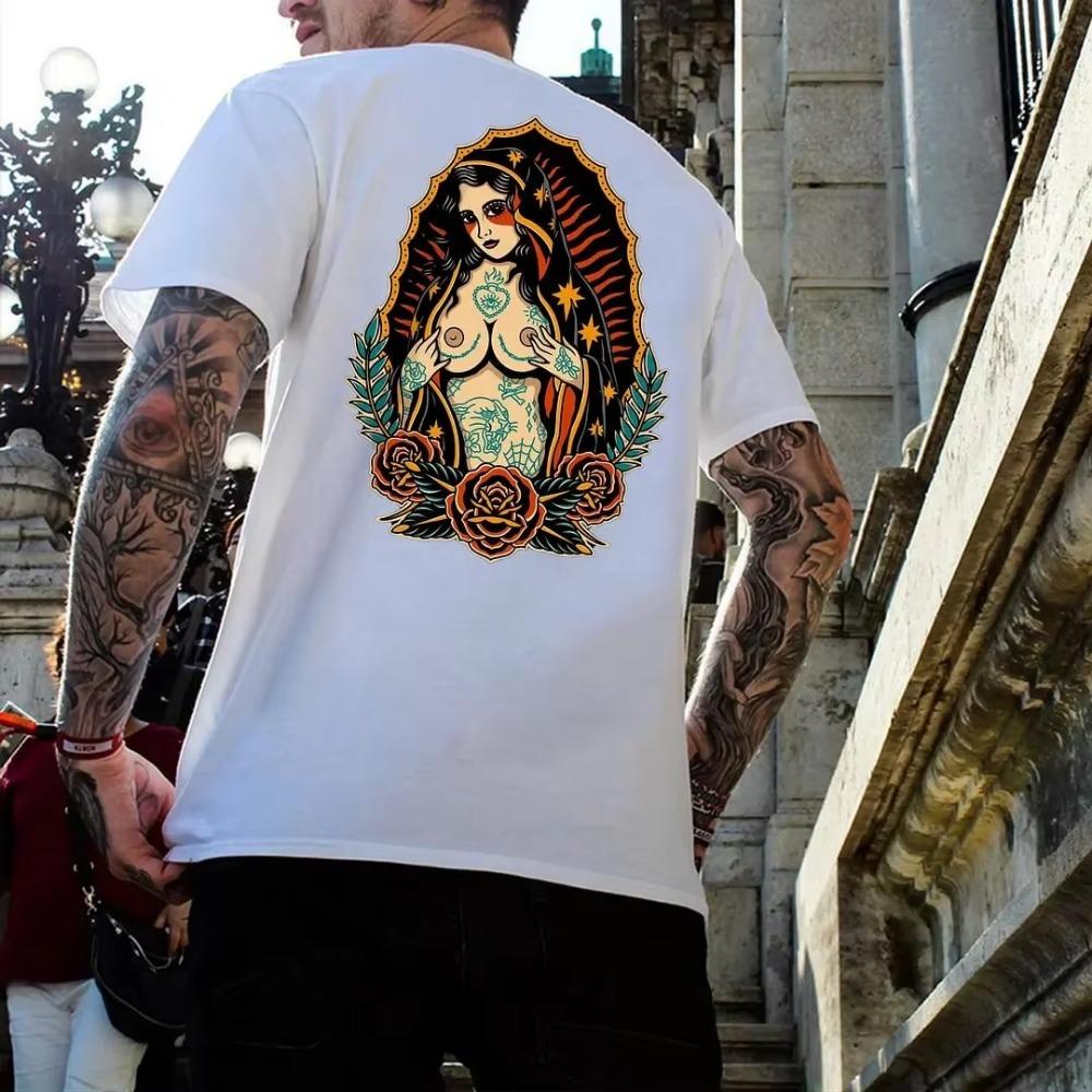 2024 LétoNeformální Pánské Tričko Vzor Tričko Pánské Volné Rychleschnoucí Materiál Grafický Fallow Hipster High Street Krátký Rukáv