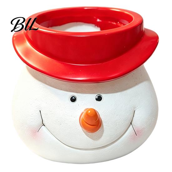Christmas Themed Desk Accessory Cute Santa Claus Resin Flowerpot, Decorative Desktop Window Sill Decoration Planter, Hand Painted Container for Indoor