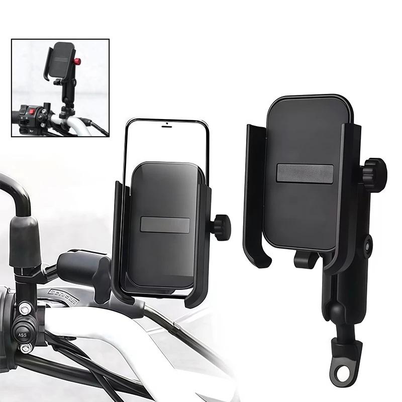 Motorcycle Phone Holder Mount Aluminum Alloy Moto Bicycle Rearview Mirror Bracket Bike Rearview Mirror Stand Mount
