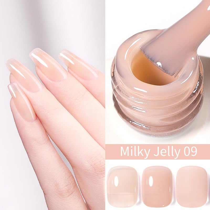 BORN PRETTY Uñas de Gel Color Piel Transparente Color Nude Transparente Natural Artículo Único Fácil de Aplicar Tipo de Esmalte Compatible Uñas Caseras 15ml Oficial