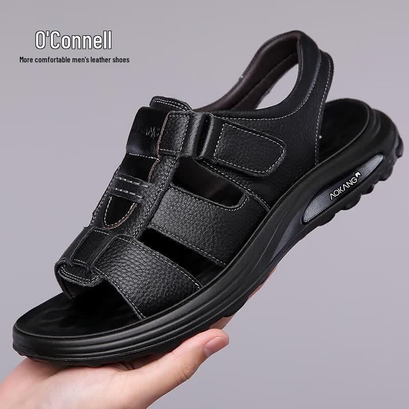 Aokang Men s Leather Casual Beach Sandals 42