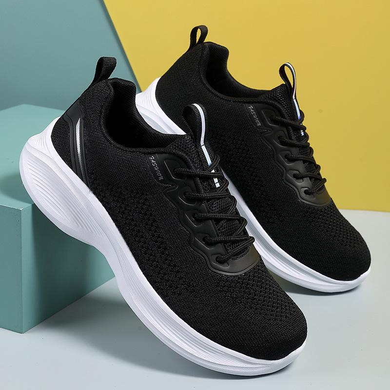 Women's Breathable Flyknit Low-Top Running Shoes - Non-Slip, Lightweight, Casual All-Season Sports Footwear