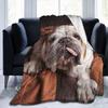 English Bulldog Dog Brown Couch Blanket for Kids Adults Women,Soft Fleece Throw Blanket Cozy Bed Blankets King Size for Couch Bed Travel Camping