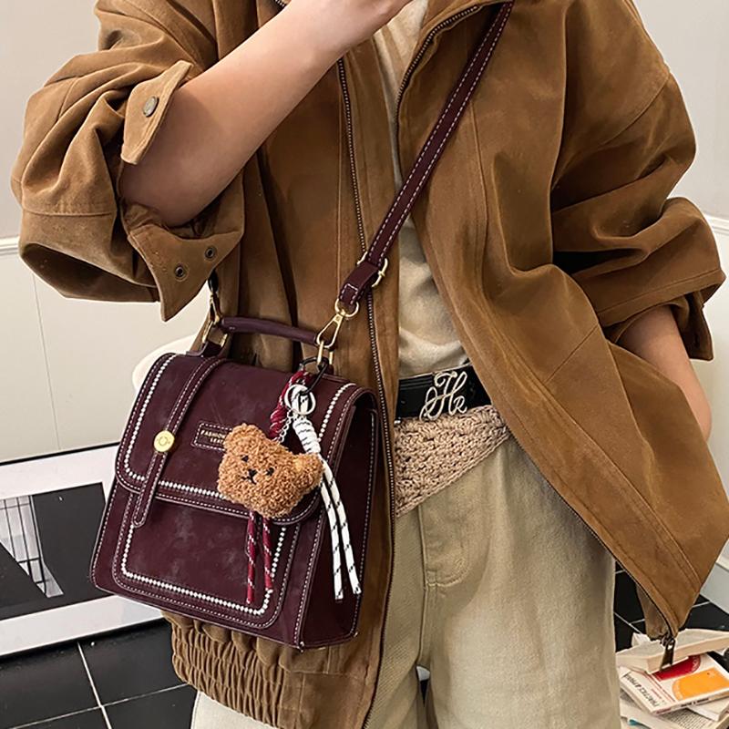 Retro Niche Design Backpack Fashion Portable Backpack British Daily Commuting Backpack Female Mini Schoolbag Girl PU Leather