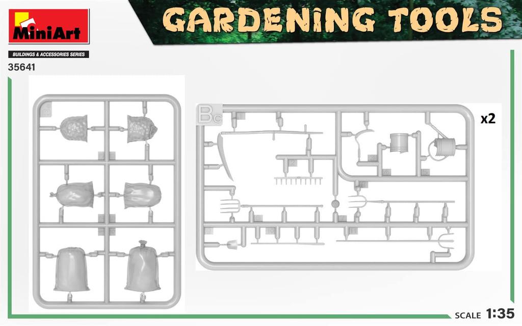 Miniart Scale Gardening Tools Plastic Model MA35641 1/35