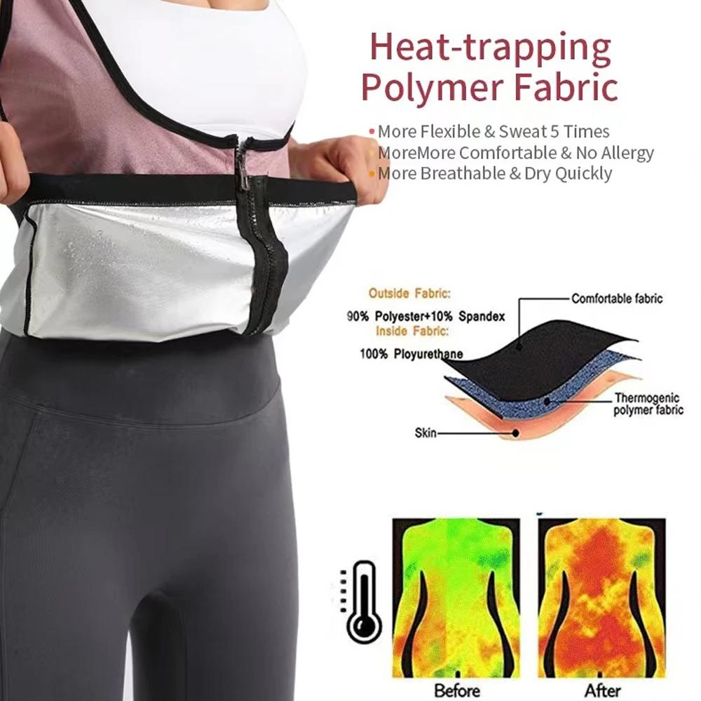 Women Professional Slimming Suit Shirt Weight Loss Sweat Body Shaper Fitness Zipper Workout Waist Trainer Support