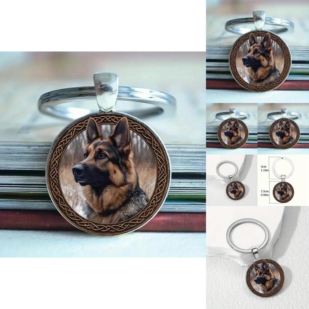 German Shepherd Dog Keychain With Zinc Alloy Material For Gift And Key Organizer