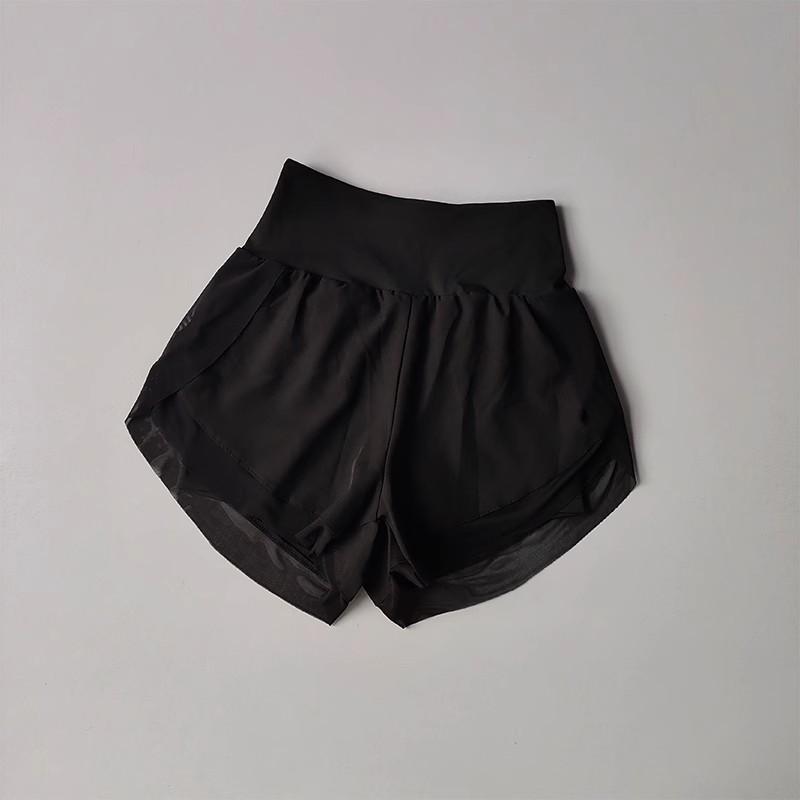 

women s summer running sports shorts fitness yoga shorts quick drying outdoor 2 in 1 tennis casual Training Shorts XL чорний