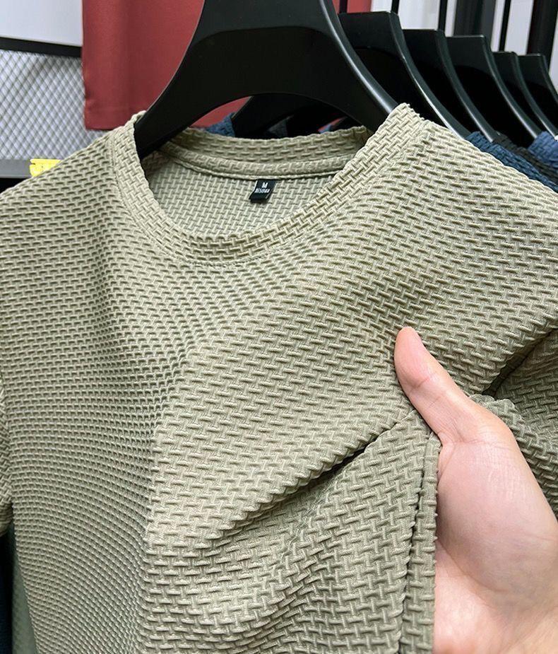 Men's Slim Fit Bamboo Ice Silk T-Shirt - Short Sleeve, Stretch, Cool & Comfortable Summer Top