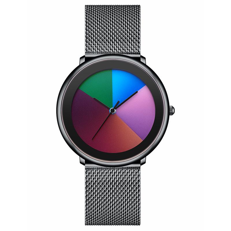 New Fashion Watches Men Luxury Casual Quartz Wristwatches 30M Waterproof Mesh Strap Colorful Womens Watch Reloj Hombre