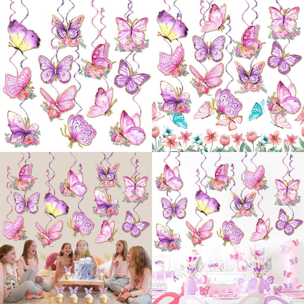 Paper Elegant Butterfly Spiral Pendant For Event Backdrop And Party Decorations