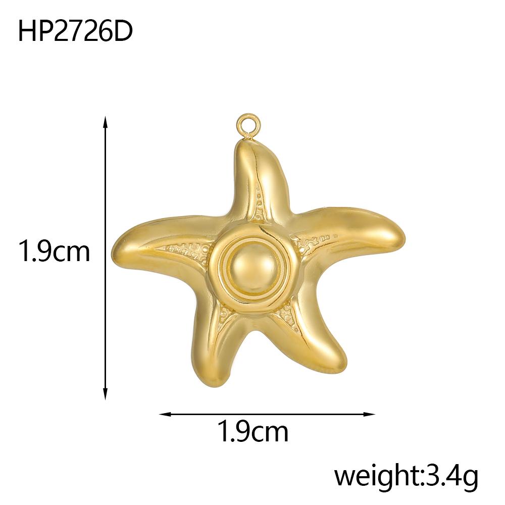 CARLIDANA Vintage Starfish Shell Stainless Steel DIY Fish Tail Versatile Turtle Creative Necklace Accessories Various Styles
