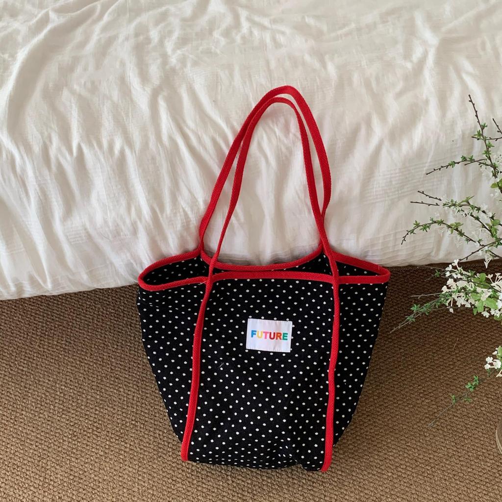 2024 Bow Plaid Large Capacity Women's Tote - Thin Shoulder Strap for Commuting and Shopping