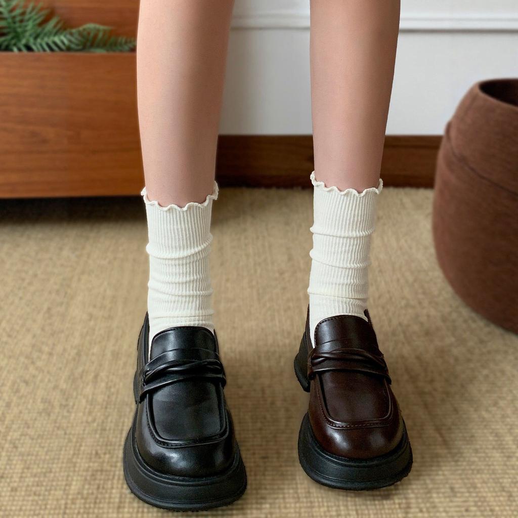 26 New Fungus Lace Medium Tube Socks Women'S Spring And Summer Thin Solid Color Mesh Breathable Stacking Socks Versatile Boneless Cotton Socks