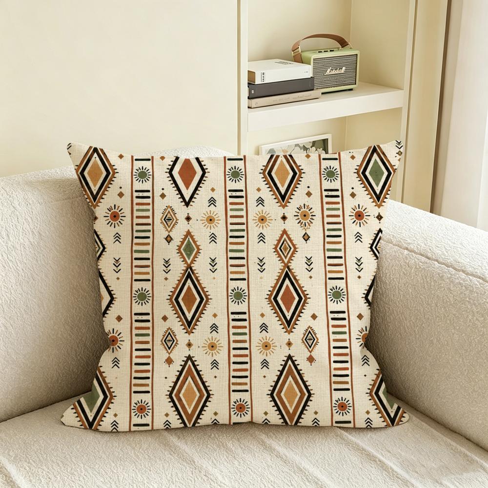 Style Afrohemian Cushion Cover Natural Linen Pillowcase Set AllinOne Decor for Sofa Bedroom  Chair