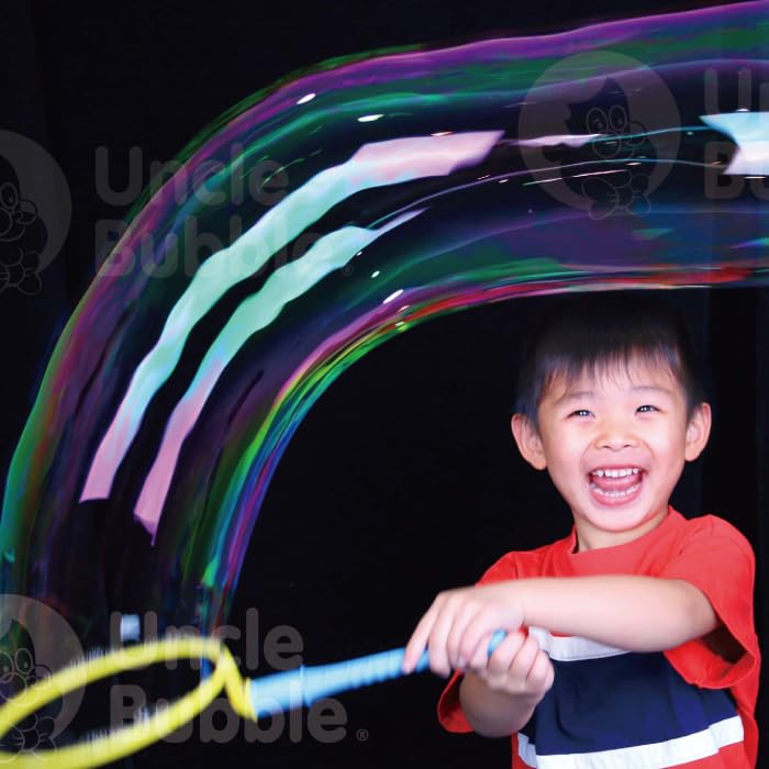 Onkel Blasen Spaß Großer Blasenstab mit Spezieller Seifenlauge für Große Blasen. Erzeuge große, unzerbrechliche Seifenblasen Spezielle Seifenblasenlösung für Kinder. ZU
