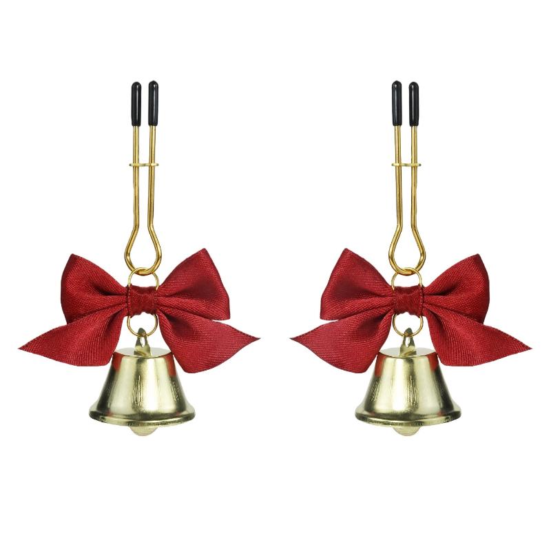1Pairs Sexy Bow Adjustable Nipple Clamp Breast Small Bell Adult Teasing Sex Toys For Couples