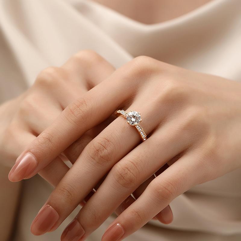 Women's Ring Temperament Light Luxury Zircon Open Ring Women