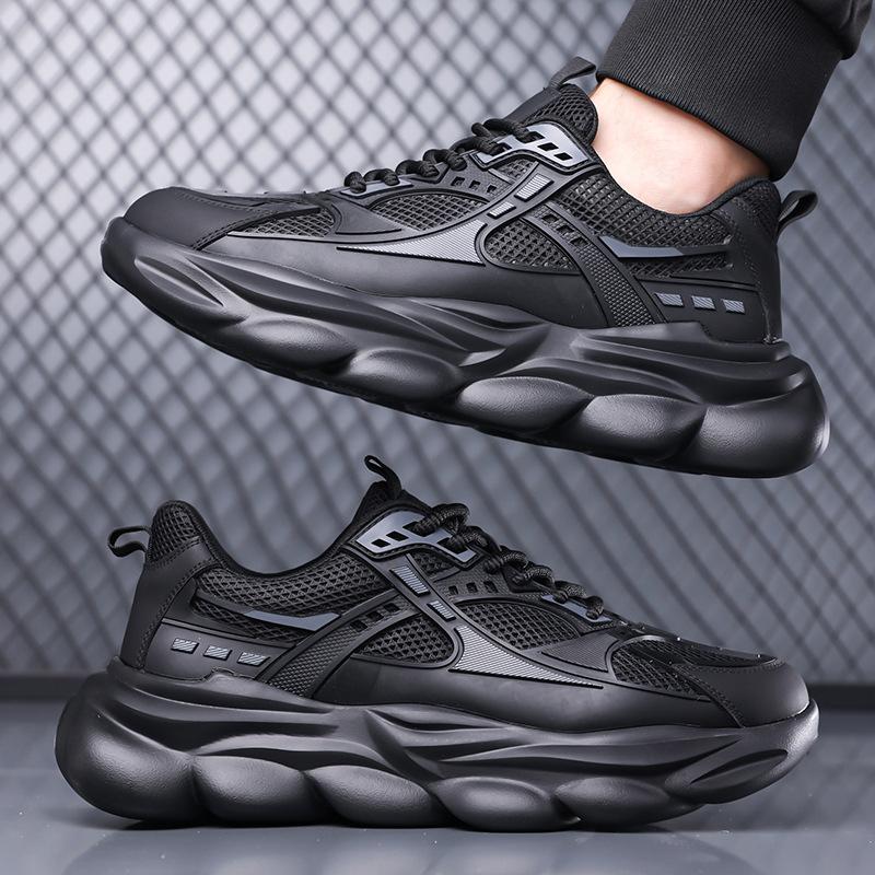 Men's Shoes 2025 Autumn New Casual Heightening Thick-soled Breathable Trend Men's Running Sports Little White Daddy Trendy Shoes