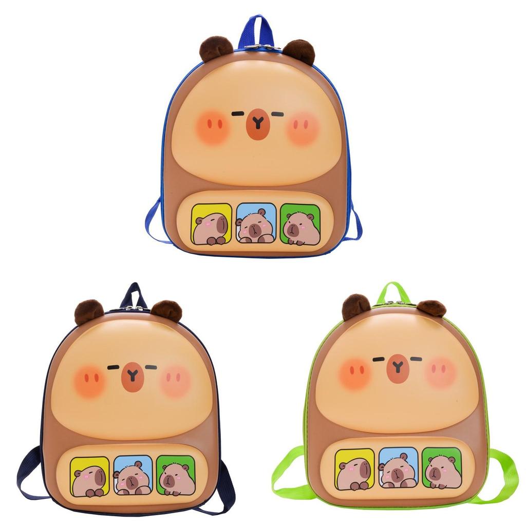Kids School Backpack Featuring Cartoon Capybara With Lightweight Pvc For Children