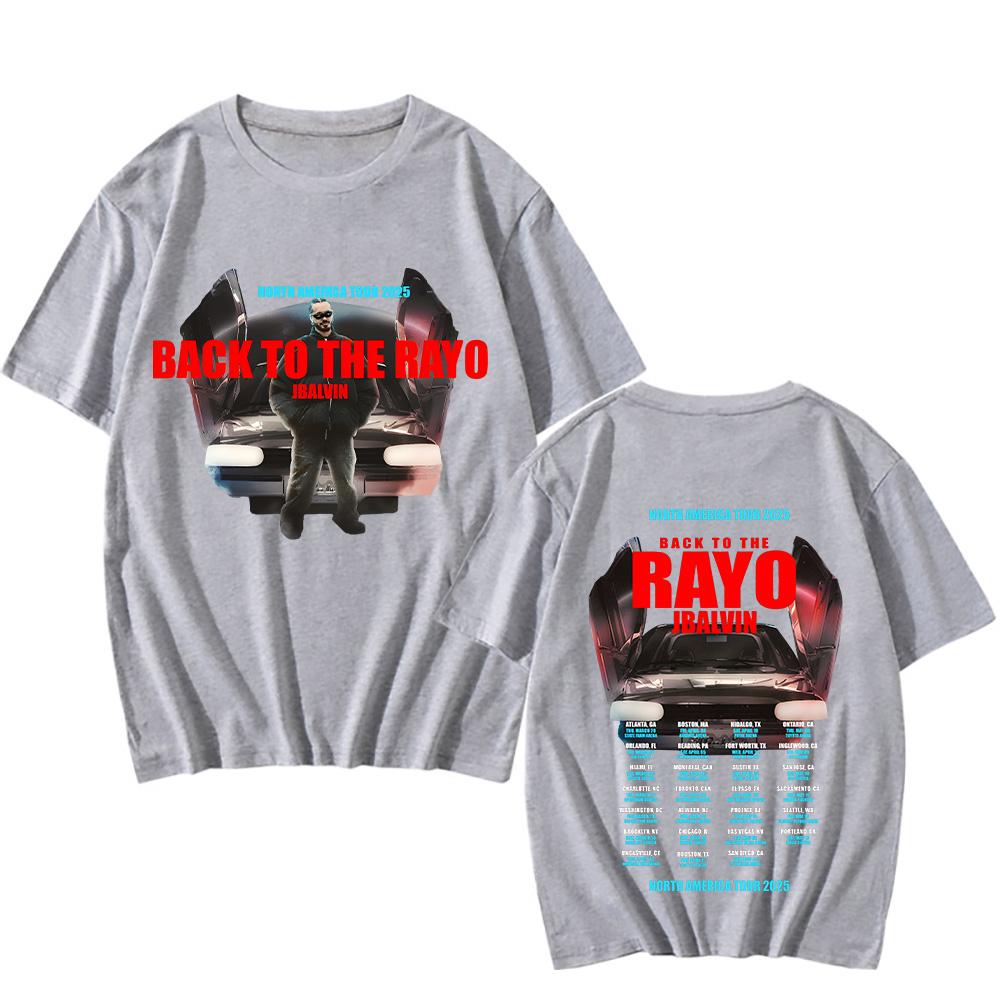 Camisetas J Balvin Back To The Rayo J Balvin Gira Norteamericana 2025 Tops Tecnología Moda Ropa de Algodón Unisex Camisetas Holgadas