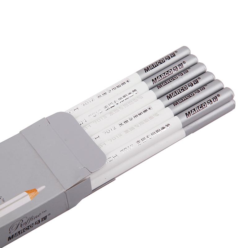 12pcs/set MARCO Raffine 7012 Professional Drawing Sketch Pastel Art White Pencil Sketch Charcoal Powder Brush High Light