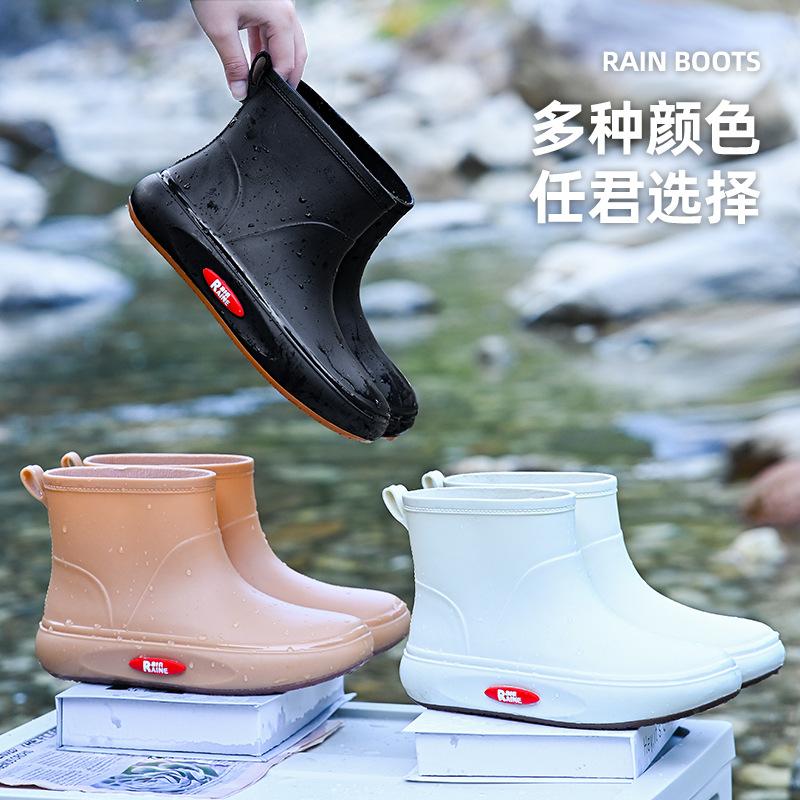 Simple and fashionable short women's rain boots waterproof boots women's water shoes non-slip rain shoes rubber shoes