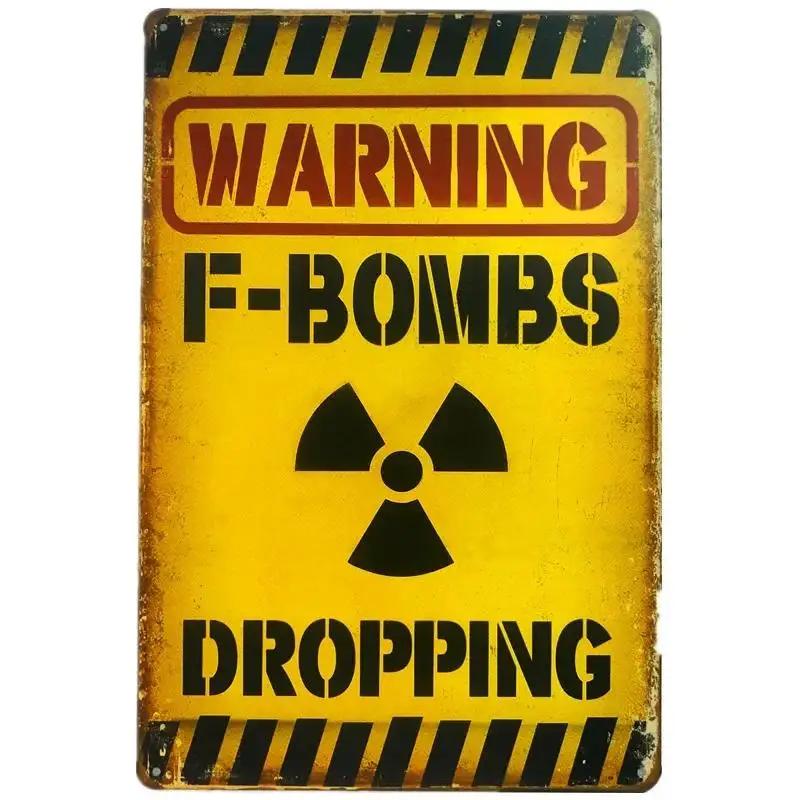 Vintage Shabby Chic Kein Unbefugtes Metalls Child Retro Garage Gefahr Warn Plakette Für Wand Dekoration