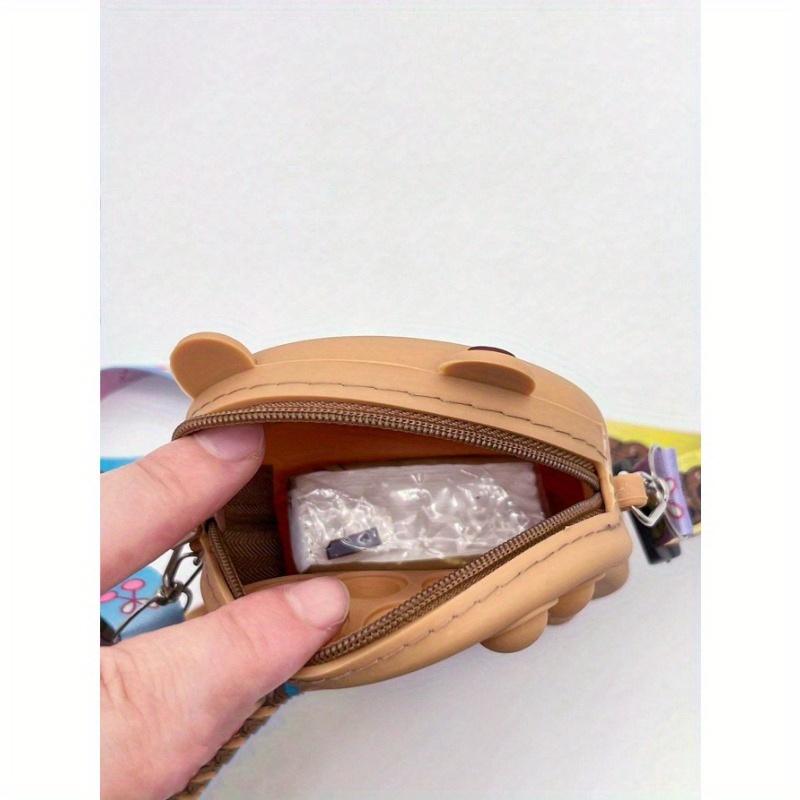 1pc Silicone Crossbody Bag, Waterproof, Lightweight, Foldable With Removable Shoulder Strap, Zip Closure, Unisex Outdoor Party Mini Coin Purse