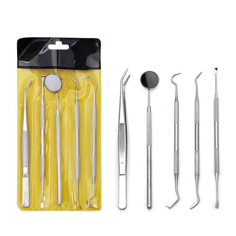 Dental Examination & Tartar Removal Stainless Steel Tool Set - 5 Pieces