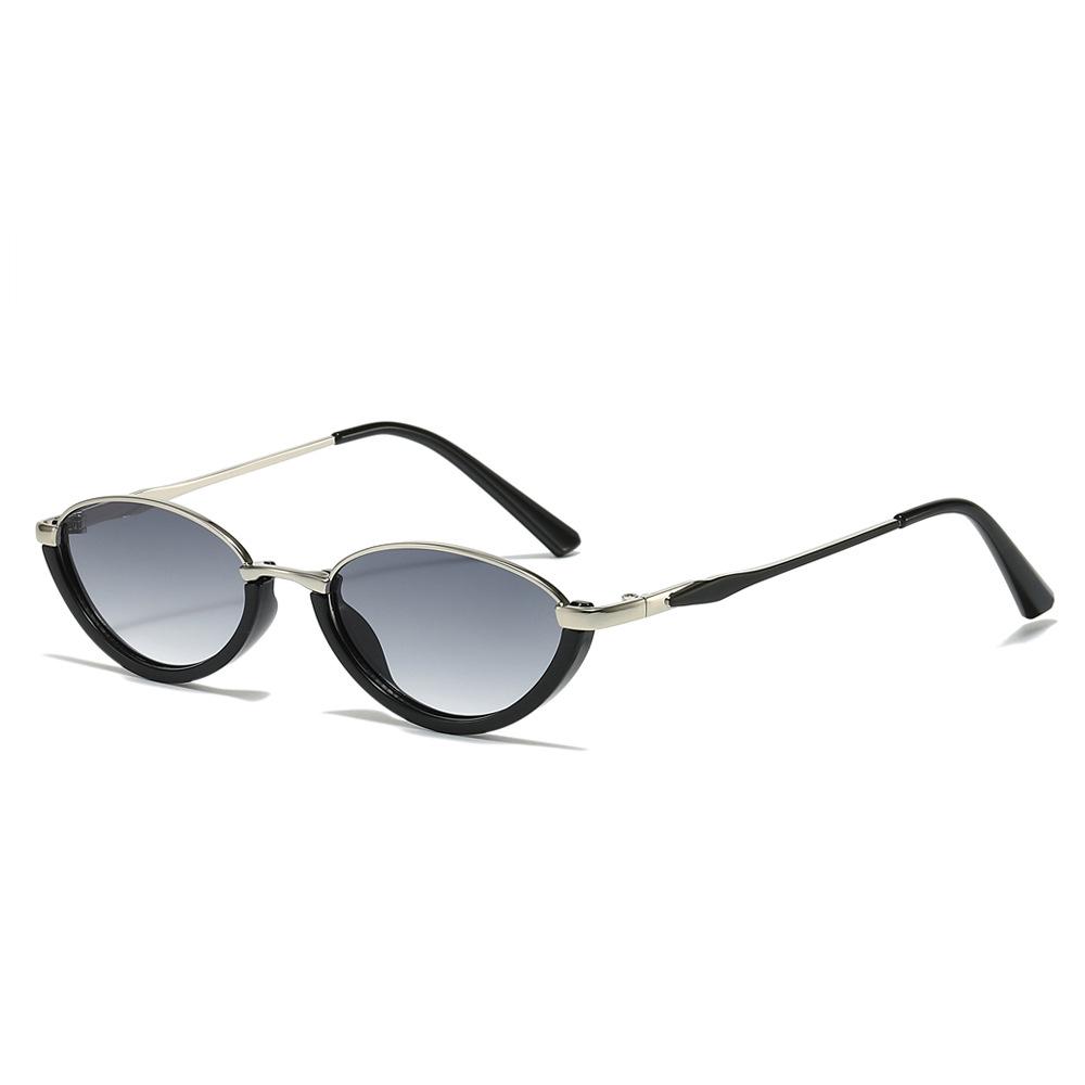 

New Half Frame Gradient Cat Eye Women Sunglasses Y2K Brand Design UV400 Sunscreen Men Gafas de sol as picture