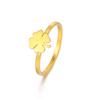 Cazador Minimalistischer Goldener Glücksbringer Kleeblatt Ringe Für Damen Edelstahl Schmuck Fingerring Neues Hochzeitsfeier Geschenk