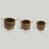 Bananna Leaf & Seagrass Large Baskets – Natural Browns- Set of 3