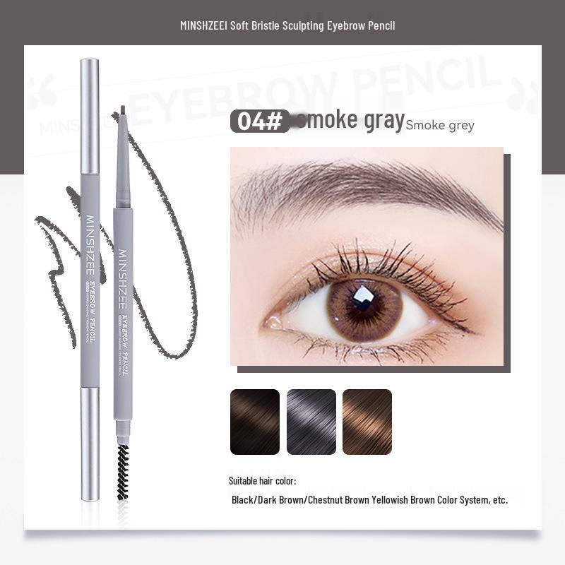Mingxi Zhi Double-Ended Ultra-Fine Waterproof Eyebrow Pencil - Long-Lasting, Natural, Easy Color, Beginner-Friendly.